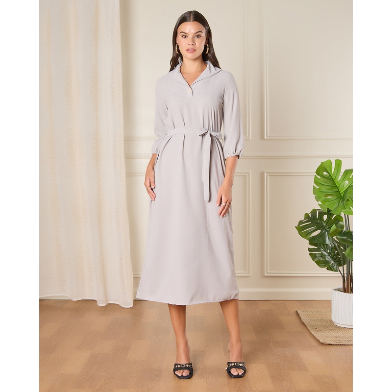 Women Grey Button Down Dress|UK8|UK10|UK12|UK14|UK16|UK18