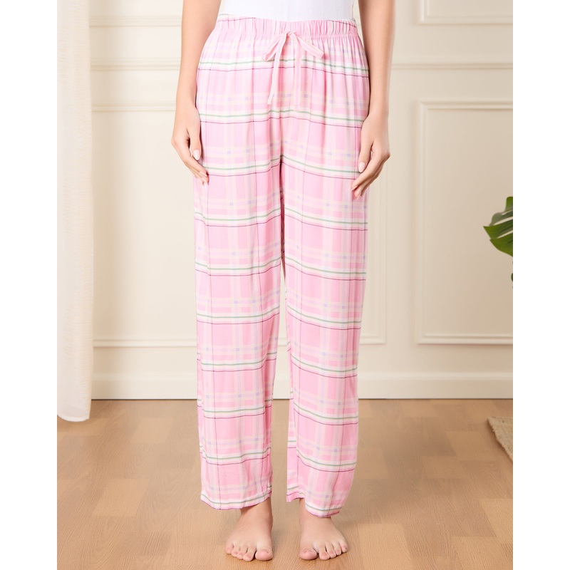 Women Pink And Apricot Pyjama Bottom Set (Pack Of 2)