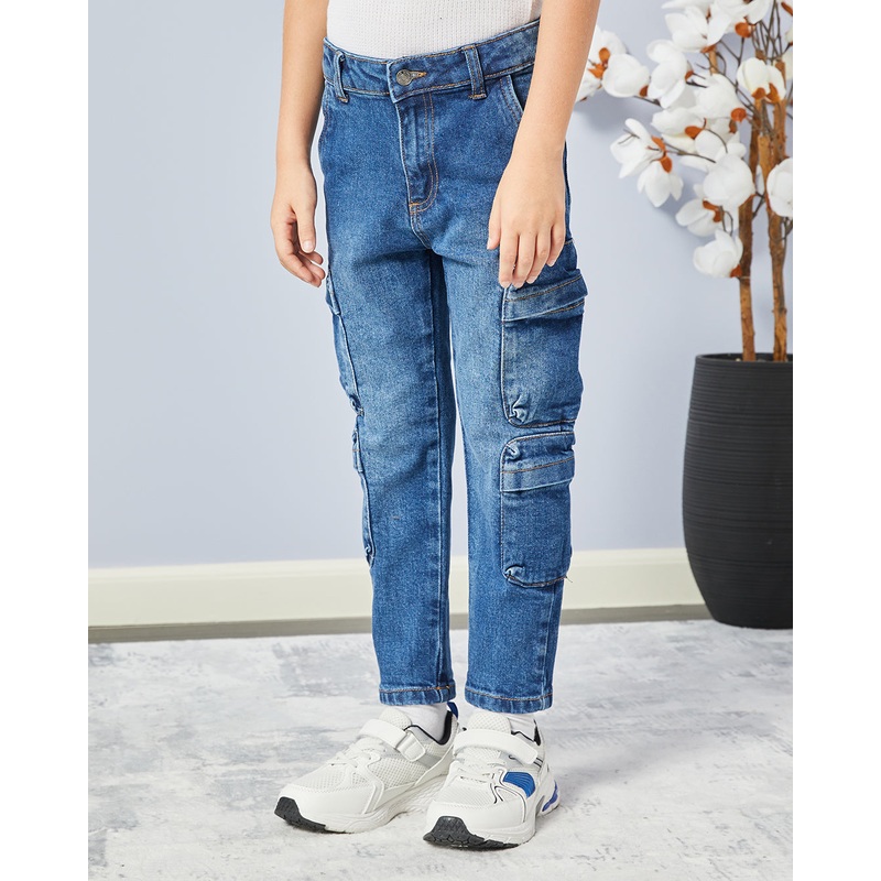 Boys Blue Cargo Jeans|2-3 Years|3-4 Years|4-5 Years|5-6 Years|6-7 Years|7-8 Years
