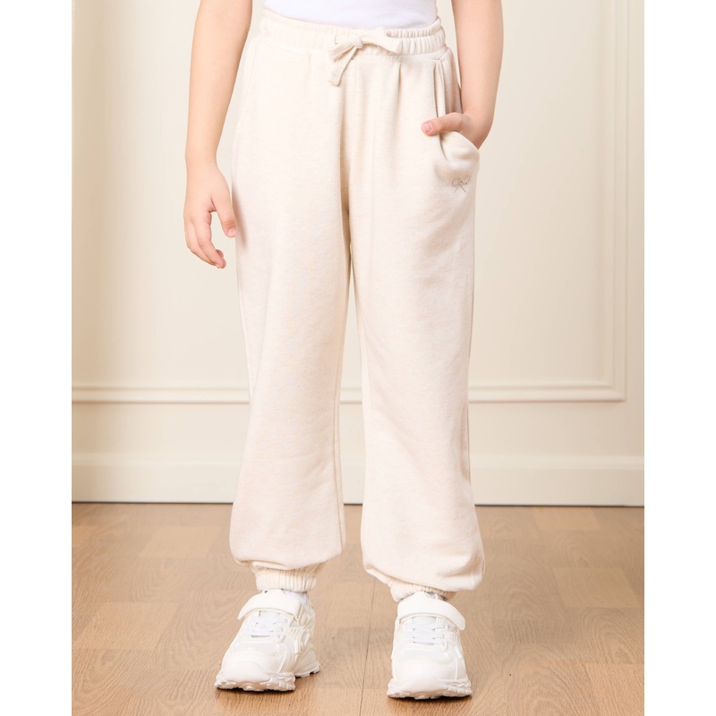 Girls Ecru Basic Active Pants|2-3 Years|3-4 Years|4-5 Years|5-6 Years|6-7 Years|7-8 Years