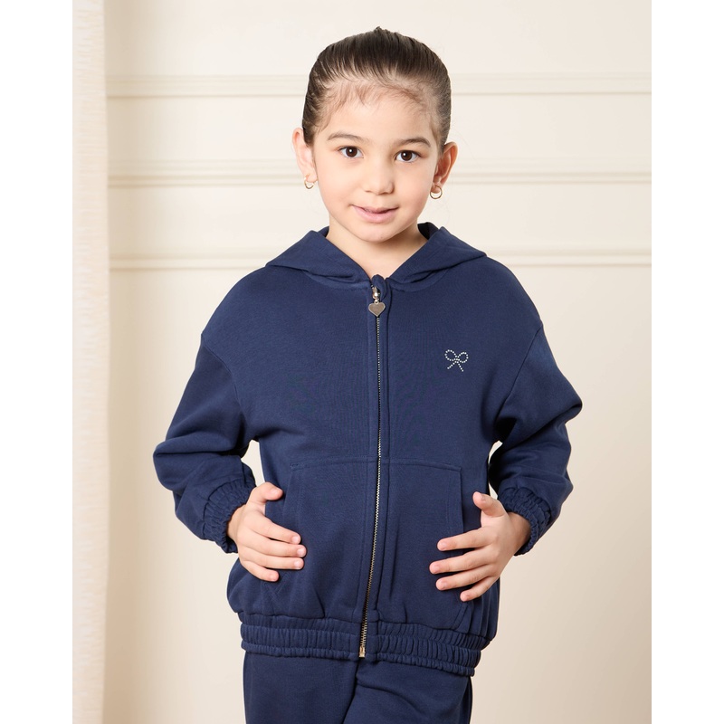 Girls Navy Hooded Sweatshirt|2-3 Years|3-4 Years|4-5 Years|5-6 Years|6-7 Years|7-8 Years