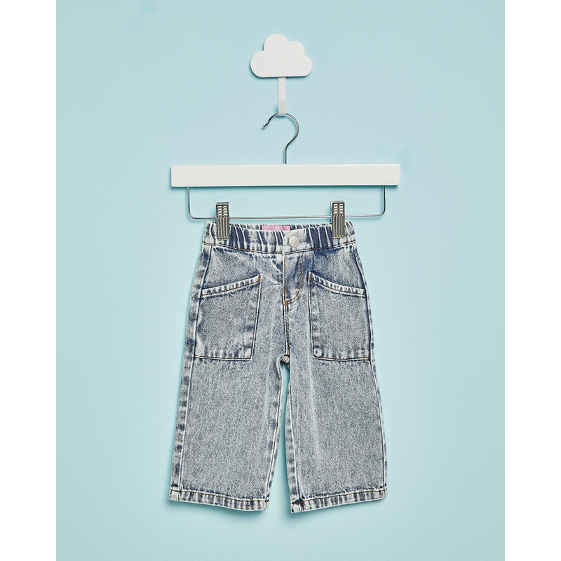 Infant Girls Blue Wide Leg Denim Jeans