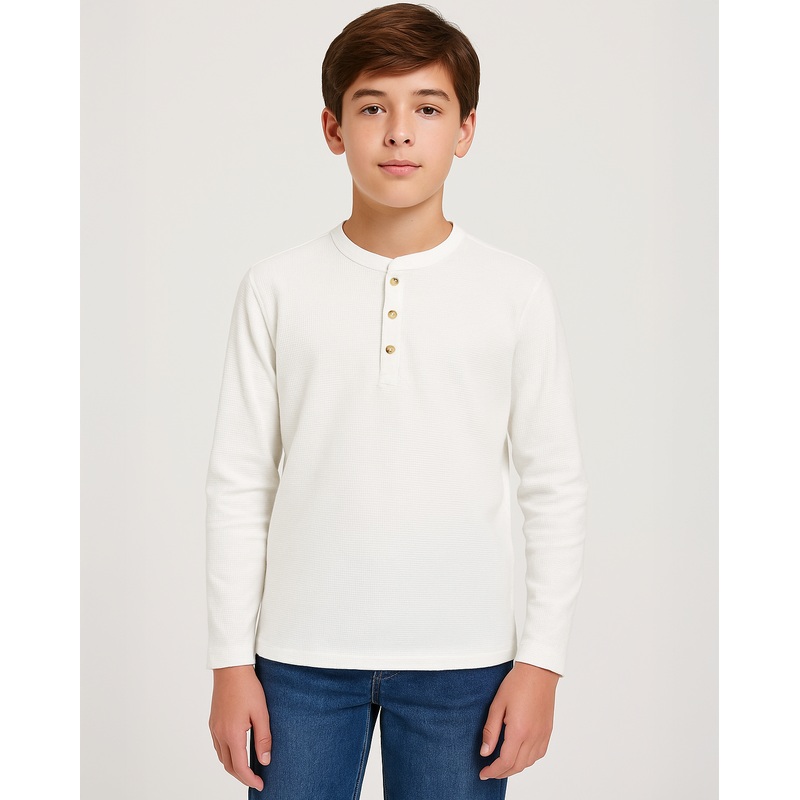 Senior Boys White Ribbed Shirt