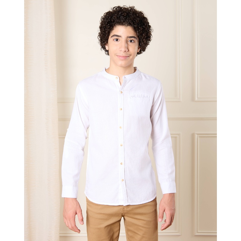 Senior Boys White Solid Shirt|8-9 Yrs (S)|9-10 Yrs (M)|11-12 Yrs (L)|13-14 Yrs (XL)|15-16 Yrs (XL)