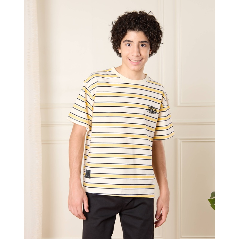 Senior Boys Yellow Striped T-Shirt