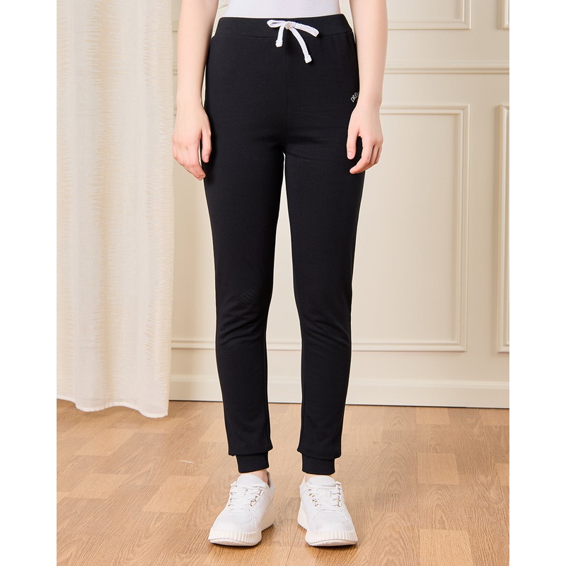Senior Girls Black Plain Active Pants