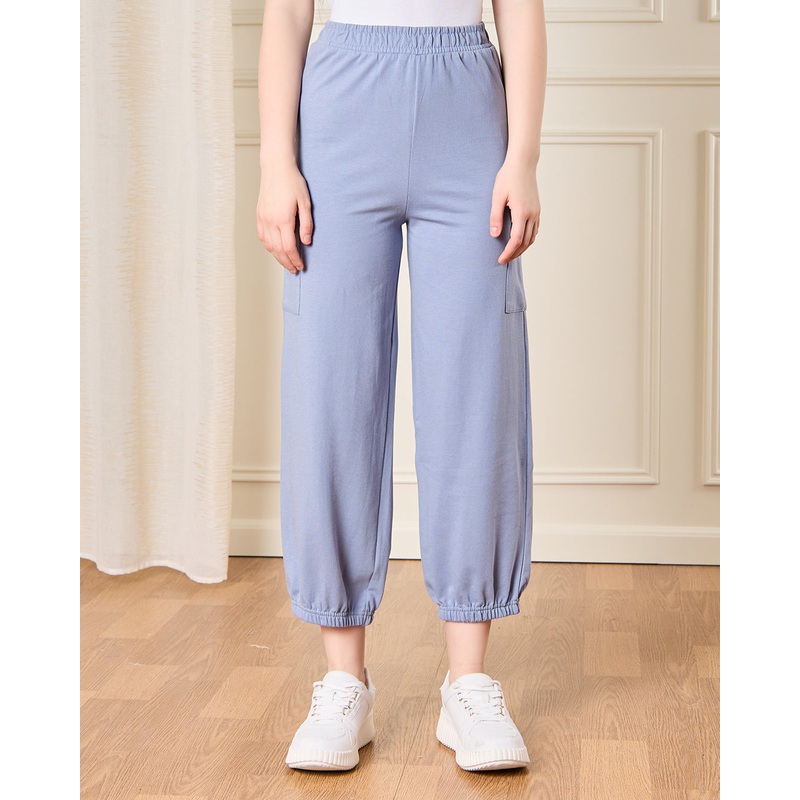 Senior Girls Blue Cargo Pocket Pants