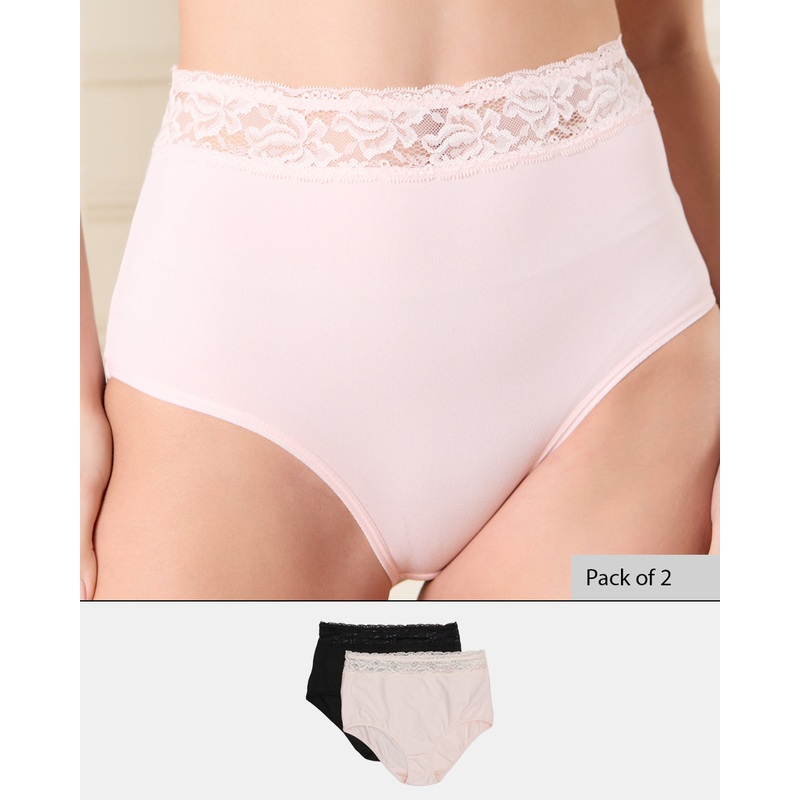 Women Assorted Lace High-Leg Brief Set (Pack of 2)