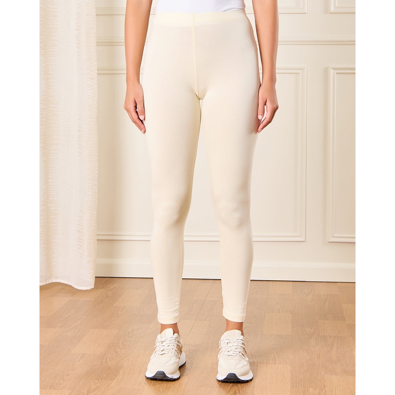 Women Cream Long Length Legging