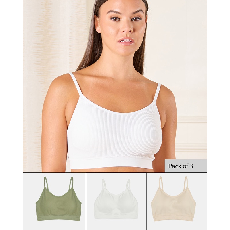 Women White And Beige Comfort Bra Set (Pack of 2)