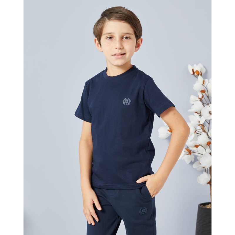 Boys Navy And Grey Shirt Set (Pack Of 2)