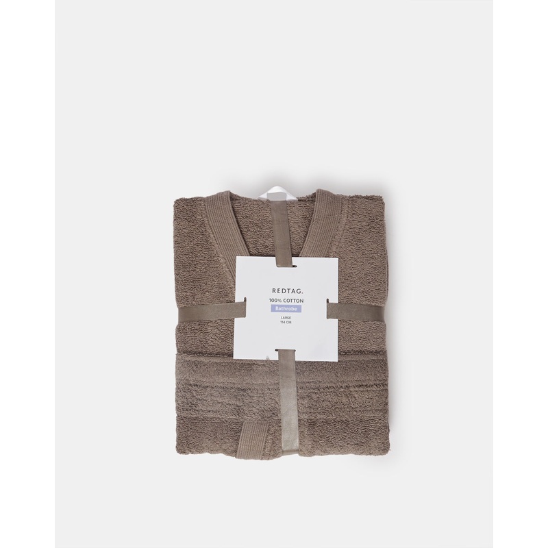 Charcoal Essence Kimono Bathrobe With Ribbed Border (Large)