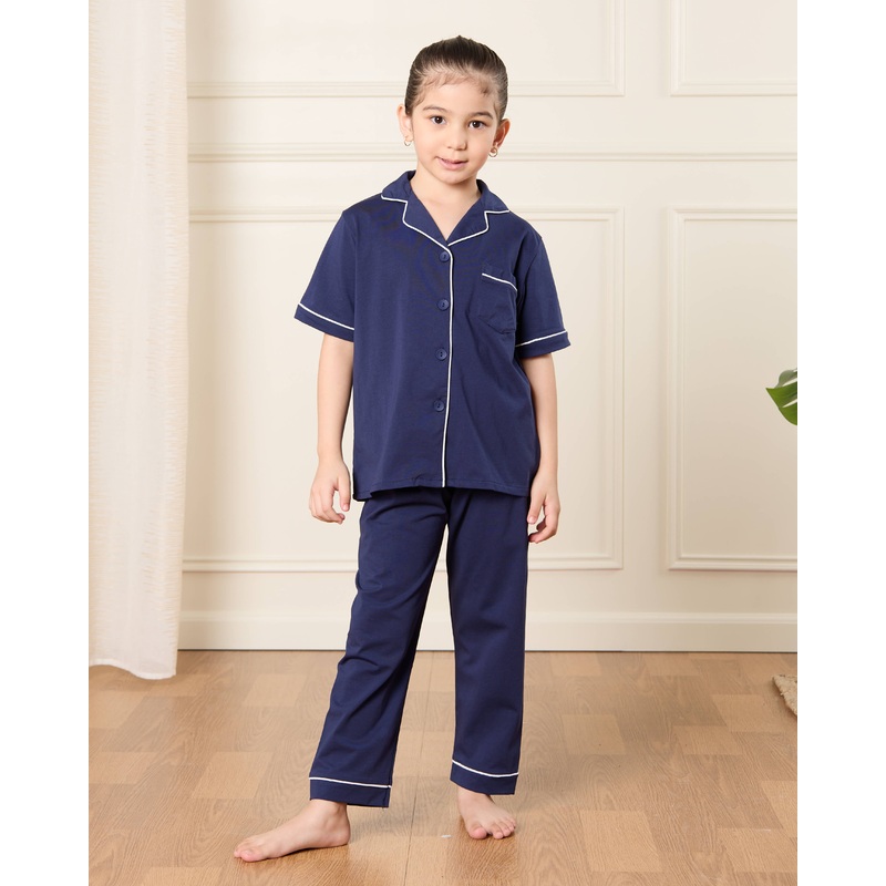 Girls Navy  Pyjama Set (2 Piece)
