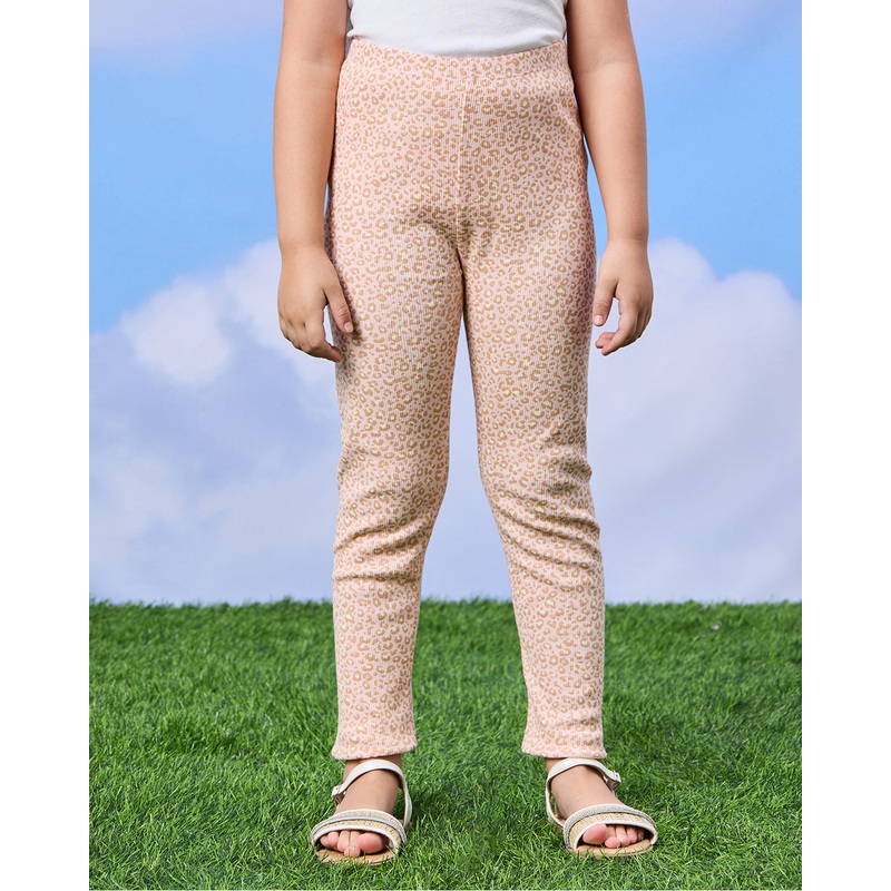 Girls Pink Animal Print Leggings
