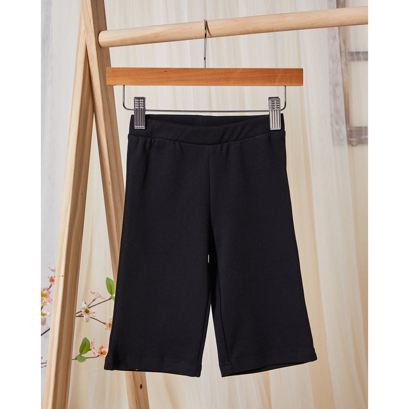 Infant Girls Black Solid Wide Leg Pants