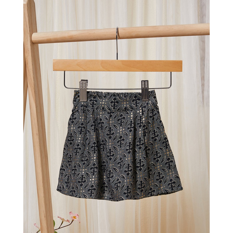 Infant Girls Grey Printed Skirt