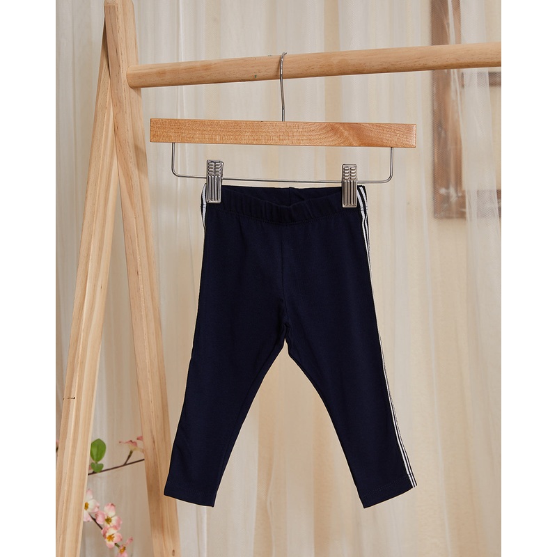 Infant Girls Navy Embellished Leggings