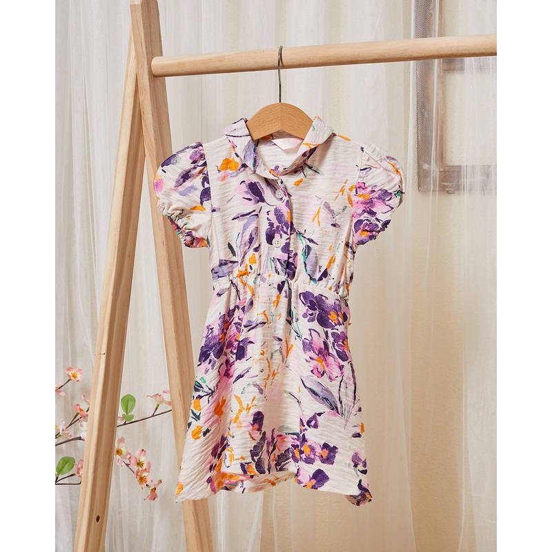 Infant Girls Pink Printed Casual Dress