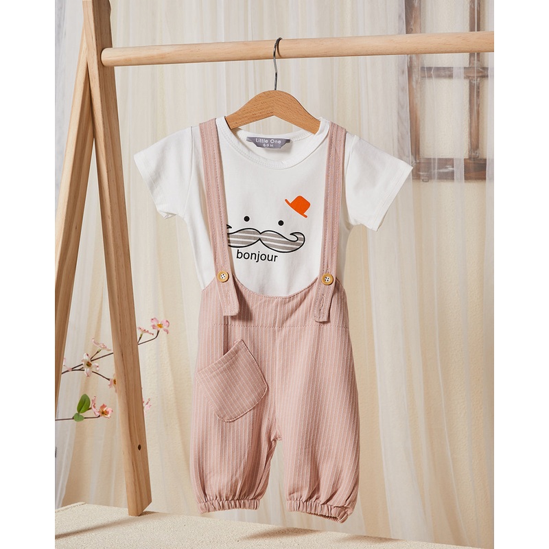 Infant Girls Pink Printed Casual Set (2 Piece)