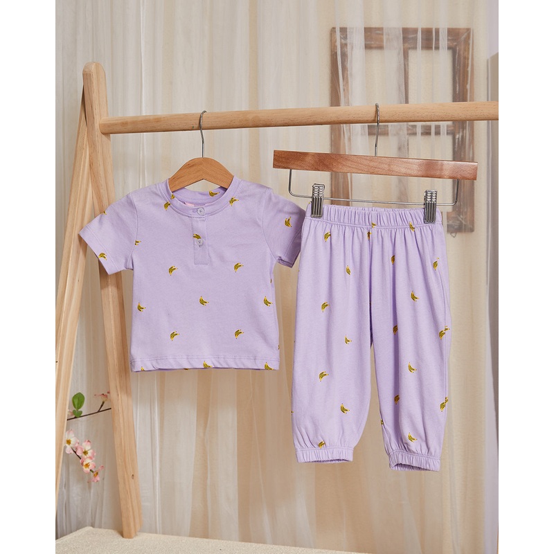 Infant Girls Purple Printed Set (2 Piece)