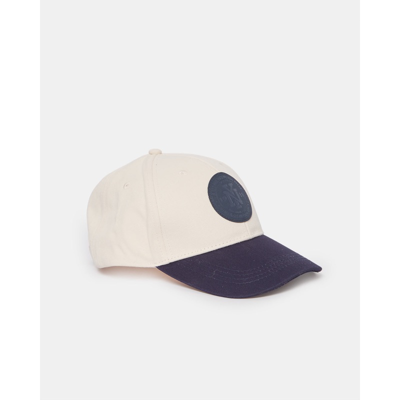 Men Beige Cap With Pu Patch