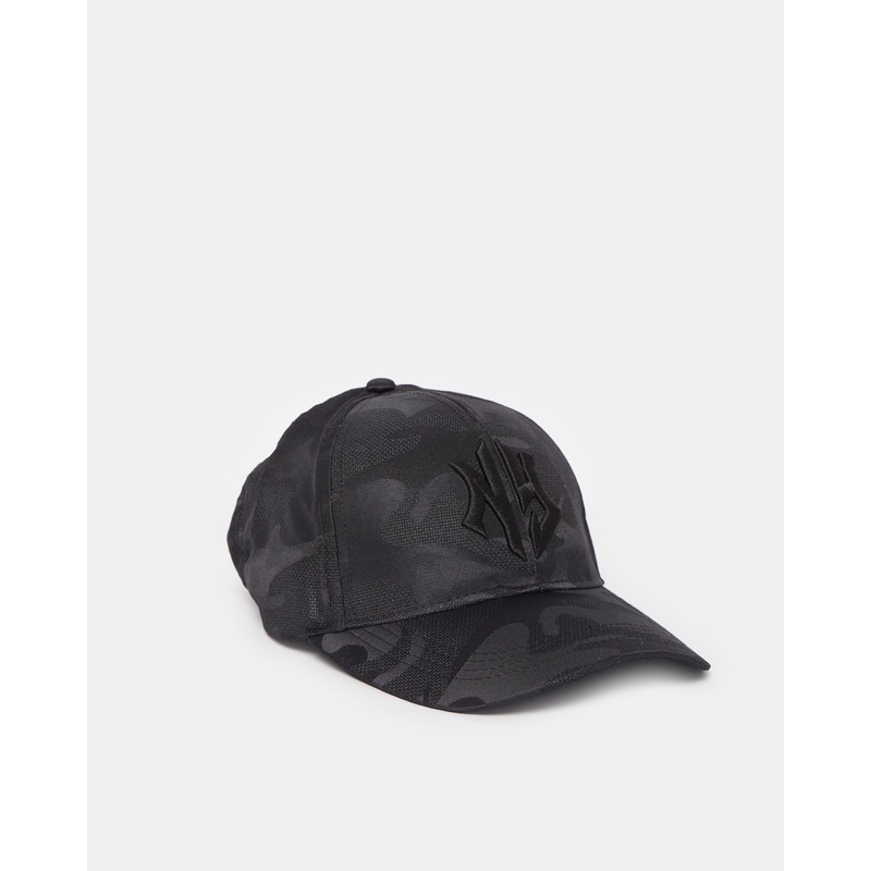 Men Black Embellished Cap