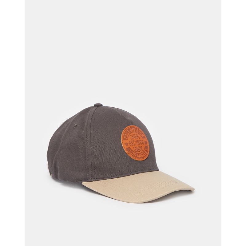 Men Brown Cap With Pu Patch