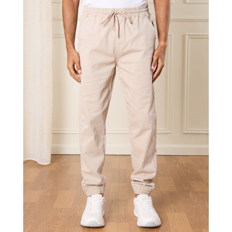 Men Grey Solid Twill Jogger|Small|Medium|Large|X-Large|XX-Large