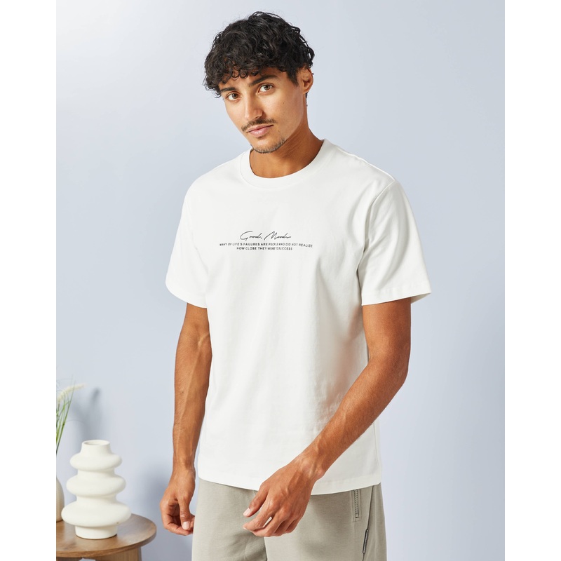 Men White Back Print T-Shirt|Small|Medium|Large|X-Large|XX-Large