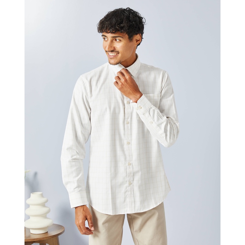Men White Checkered Shirt|Small|Medium|Large|X-Large|XX-Large