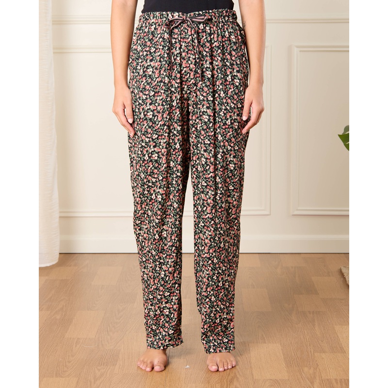 Women Multicolour Floral Print Pyjama Bottoms