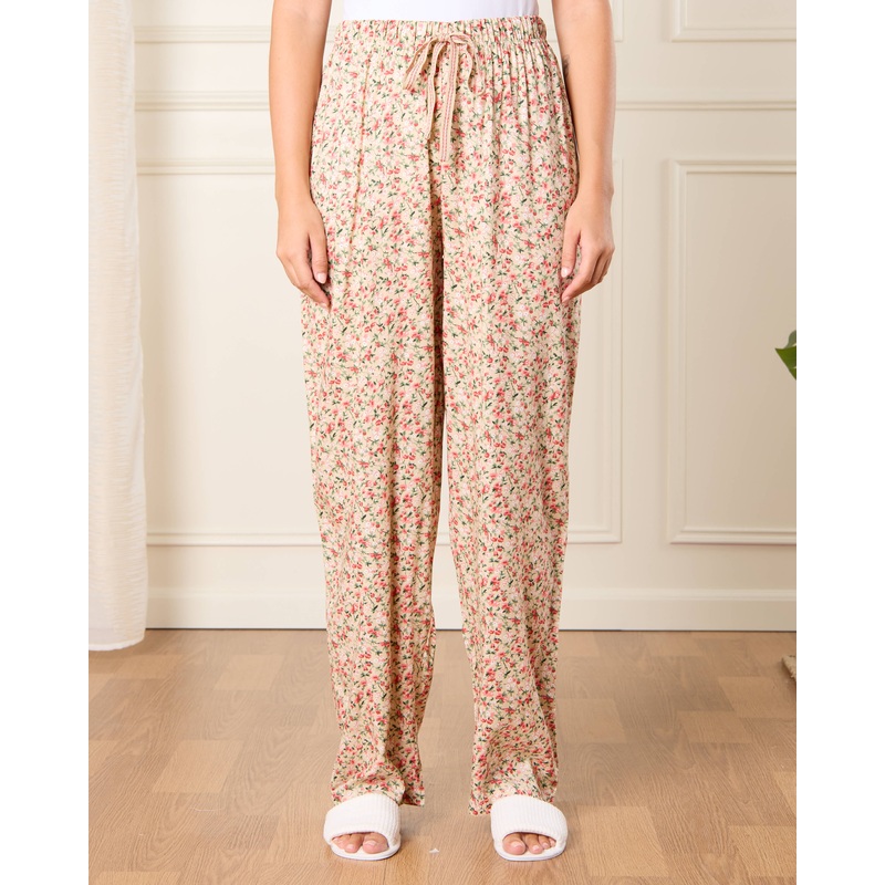 Women Pink Floral Print Pyjama Bottoms