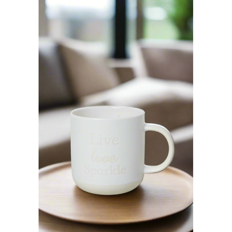 Beige Live Love Sparkle Mug (13Oz)