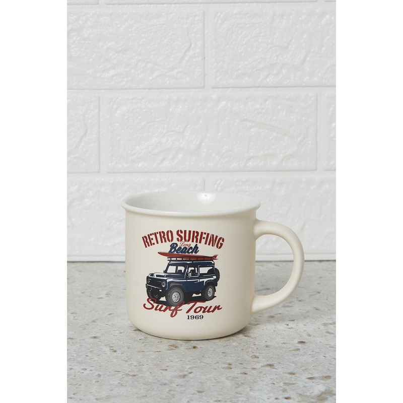 Beige Retro Surfing Mug (13Oz)