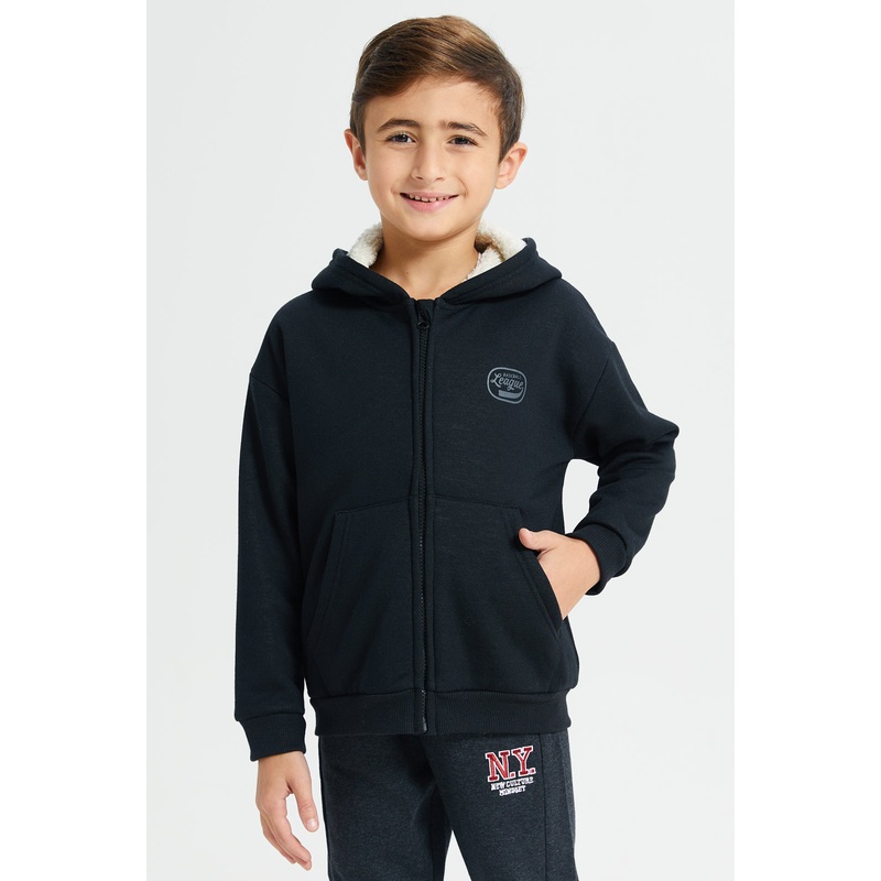Boys Black Hooded Sweatshirt|2-3 Years|3-4 Years|4-5 Years|5-6 Years|6-7 Years|7-8 Years