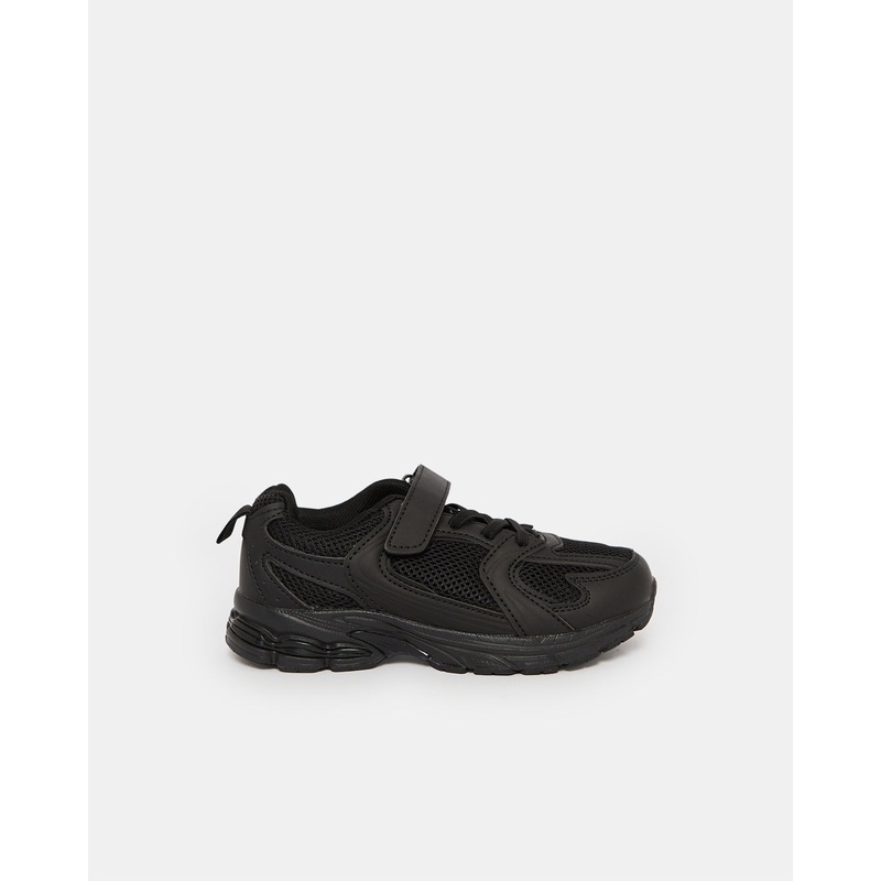 Boys Black Material Block Trainer
