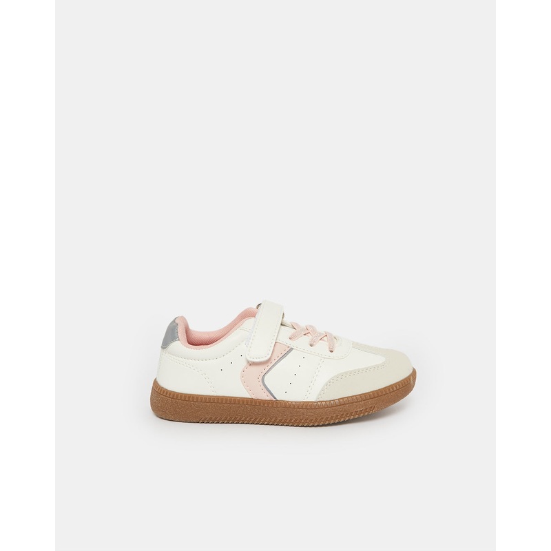 Girls Beige Colour Block Sneaker