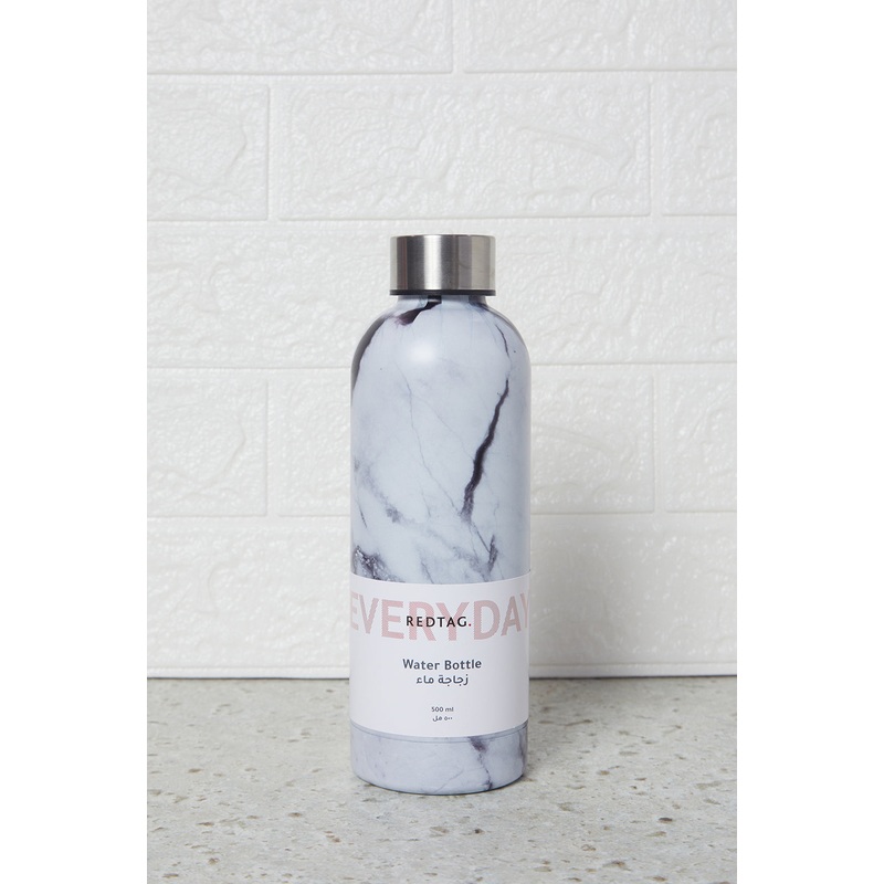 Grey Marble Print Water Bottle (500ml)