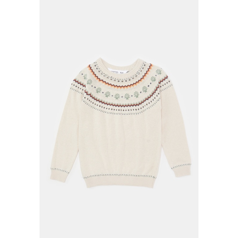 Infant Boys Ecru Knitted Pullover
