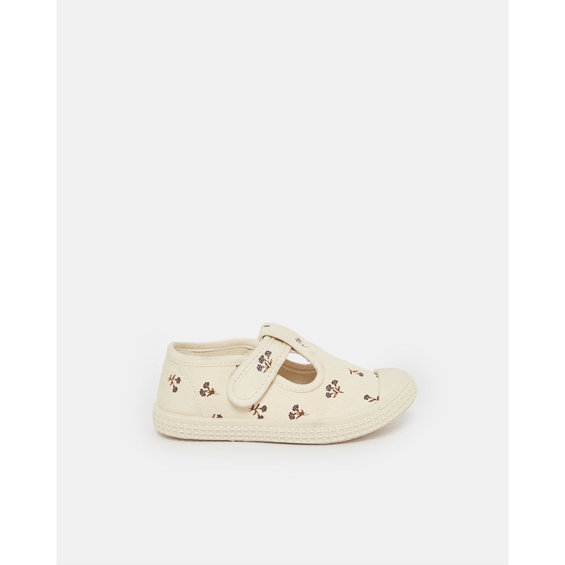 Infant Girls Cream Printed Sneaker