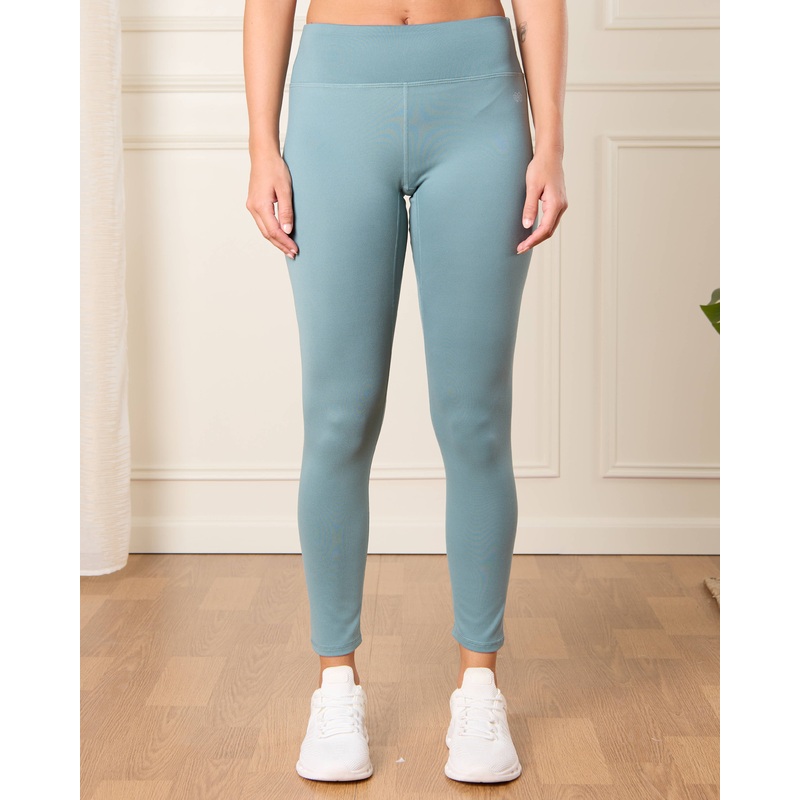 Women Green Plain Active Leggings