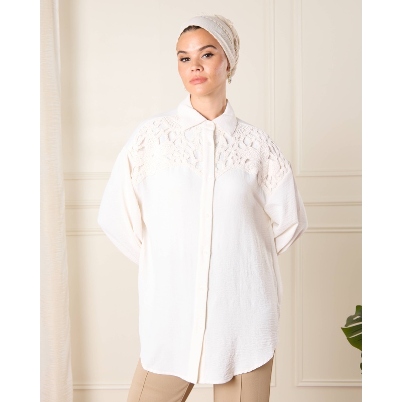 Women Ivory Embellished Blouse