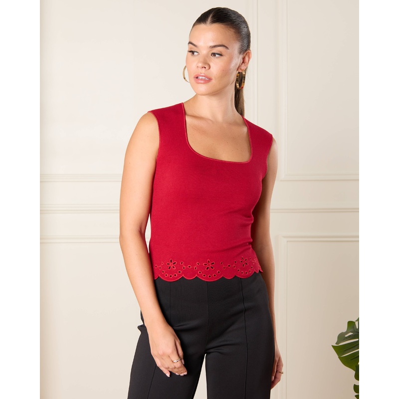Women Red Embellished Top|UK8|UK10|UK12|UK14|UK16|UK18