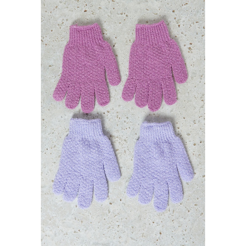 Blue And Purple Shower Gloves (2 Pairs)