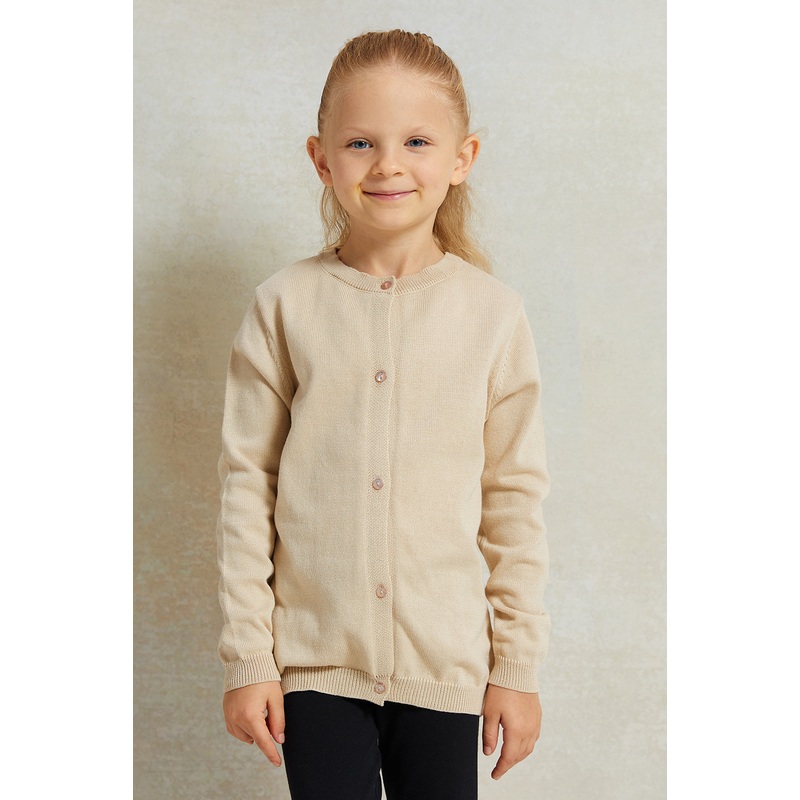 Girls Beige Knitted Cardigan|2-3 Years|3-4 Years|4-5 Years|5-6 Years|6-7 Years|7-8 Years
