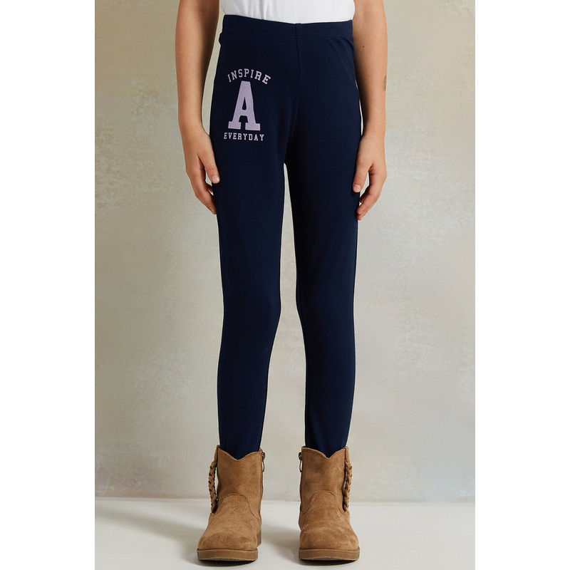 Girls Navy Inspire Everyday Print Leggings