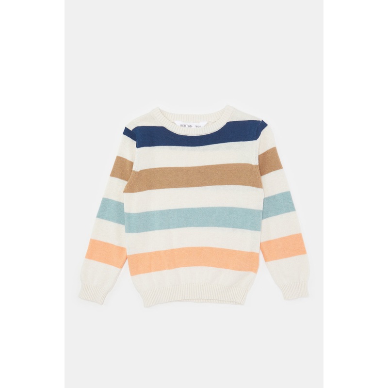 Infant Boys Cream Striped Pullover