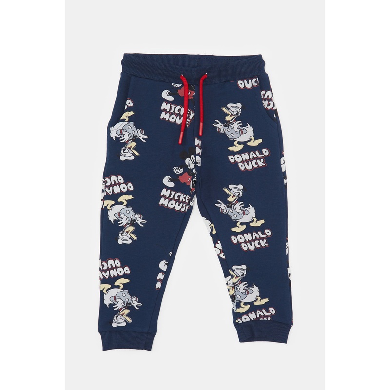 Infant Boys Navy Mickey And Donald Jogger Pants