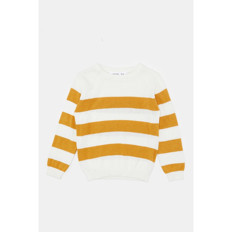 Infant Boys White And Mustard Pullover