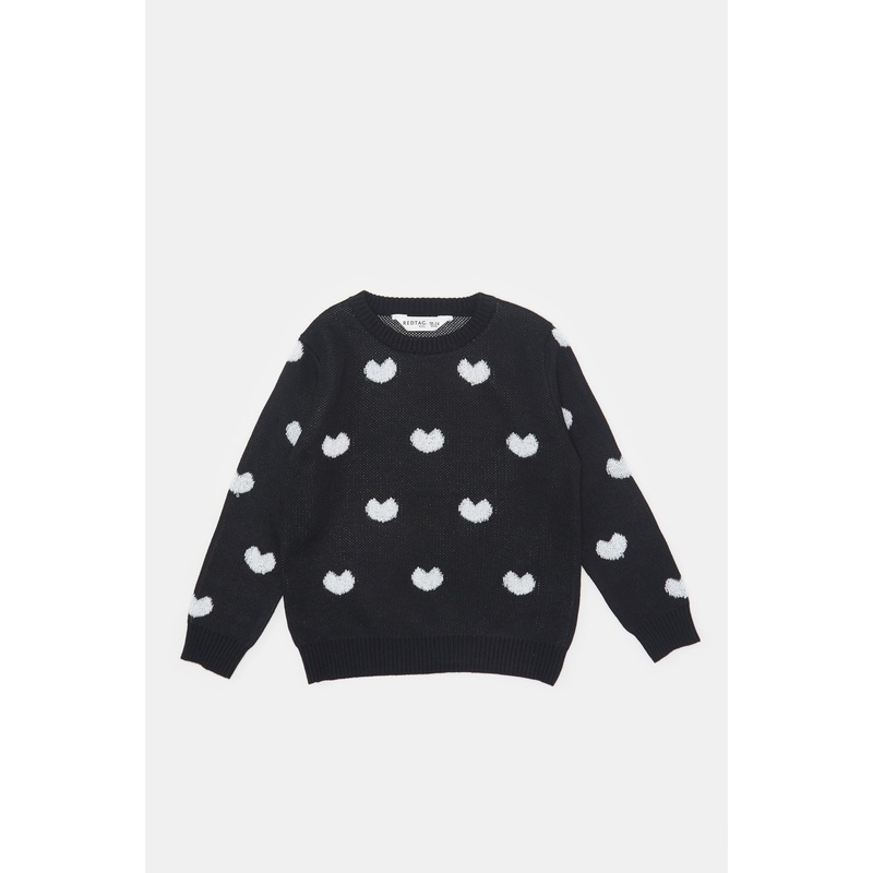 Infant Girls Black Knitted Sweater